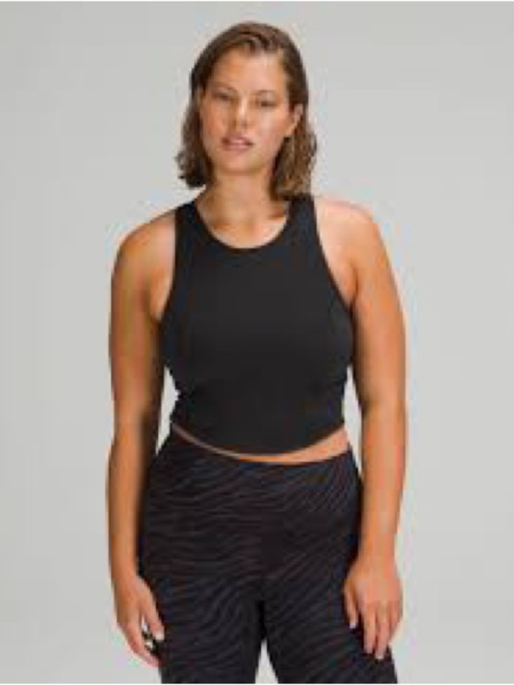 lululemon athletica Black Racerback Crop Top 1066